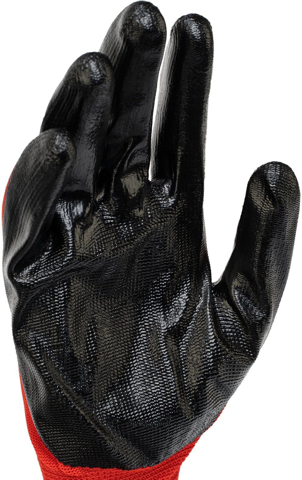 Перчатки полиэфирные с чёрным нитрильным покрытием, размер 9, 13 класс вязки Stels - фотография № 4