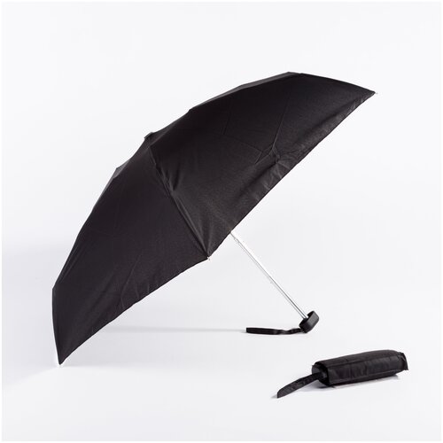 фото Мини-зонт russian look, механика, 5 сложений, купол 90 см., 6 спиц, черный