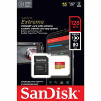 Карта памяти SANDISK microSDXC 128Gb Extreme UHS-I U3 V30 A2 + ADP (190/90 MB/s)