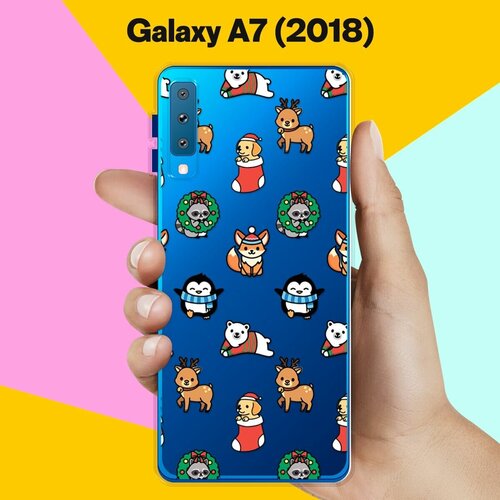 Силиконовый чехол на Samsung Galaxy A7 (2018) Узор / для Самсунг Галакси А7 2018