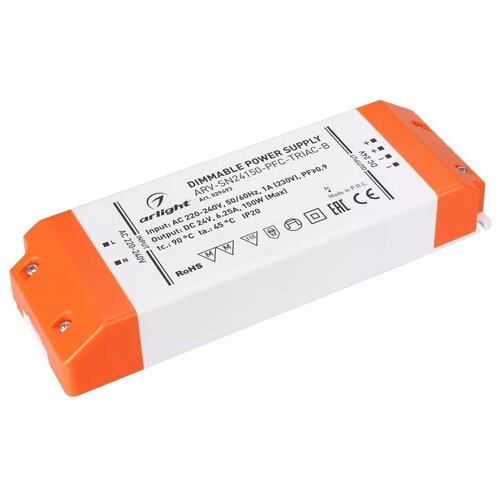 029493 Блок питания ARV-SN24150-PFC-TRIAC-B (24V, 6.25A, 150W) (ARL, IP20 Пластик)