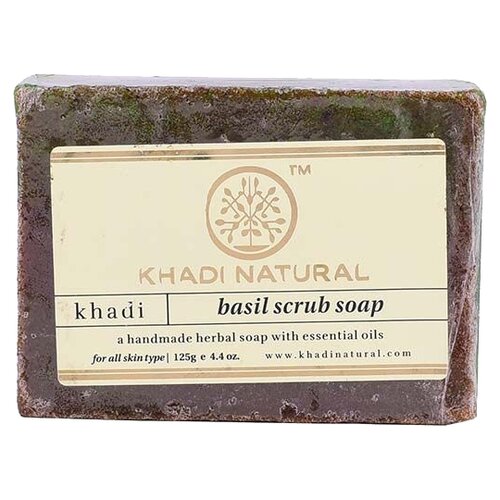 KHADI NATURAL Натуральное мыло-скраб ручной работы с базиликом | BASIL SCRUB SOAP 125г