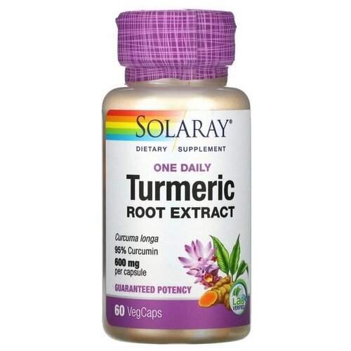 Капсулы Solaray Turmeric Root Extract, 60 г, 60 шт.