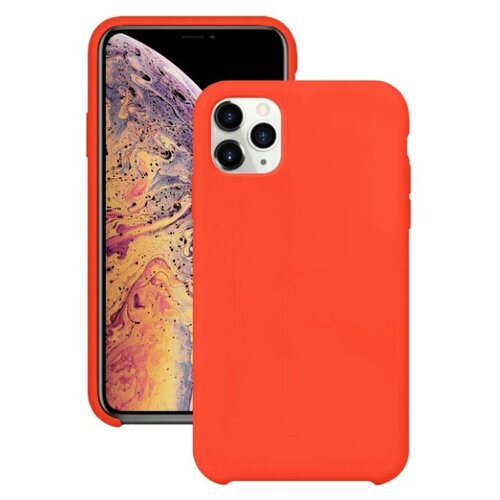 фото Силиконовый чехол для iphone 11 pro / silicone case для айфон 11 про / с бархатистым покрытием внутри (оранжевый) pastila