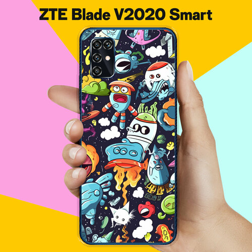 Силиконовый чехол на ZTE Blade V2020 Smart Пак / для ЗТЕ Блейд Ви2020 Смарт силиконовый чехол на zte blade v2020 smart серый кот для зте блейд ви2020 смарт