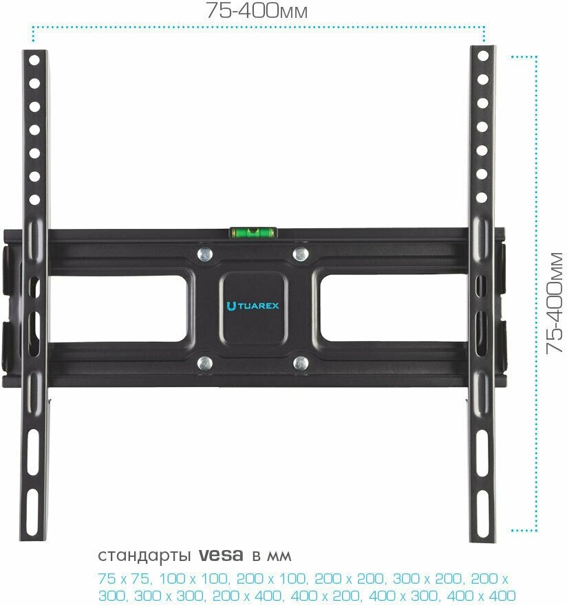 Кронштейн для телевизора на стену / крепление наклонно-поворотное Tuarex ALTA-405 / до 55 дюймов / vesa 400x400