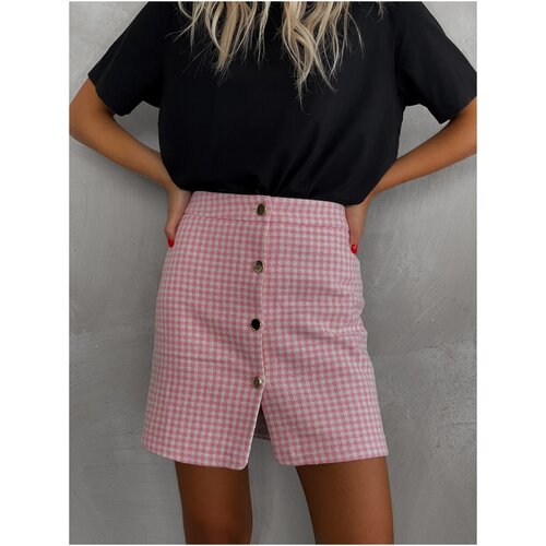 Юбка DARK LOVE,твид розовая мини