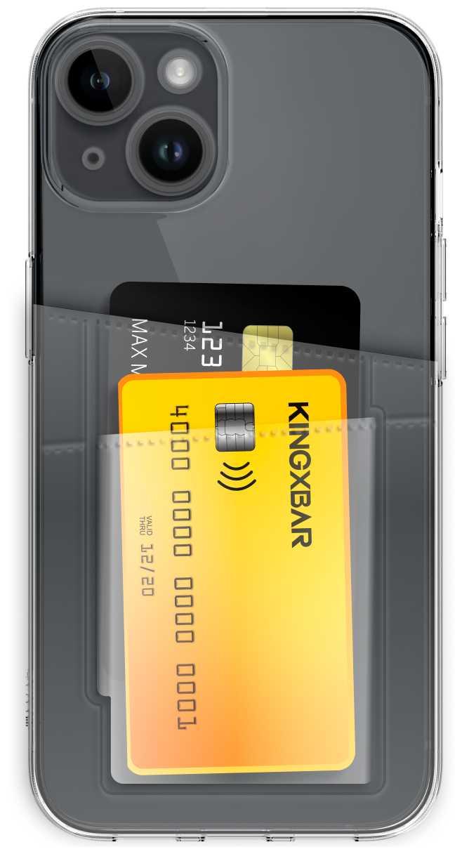Защитный силиконовый чехол с кармашком для Apple iPhone 14 Plus / Бампер с картхолдером для банковских карт на Эпл Айфон 14 Плюс(Прозрачный)