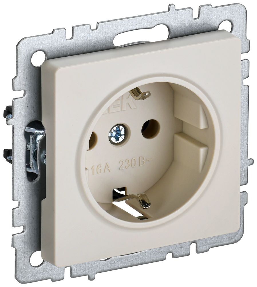 фото Розетка IEK BR-R11-16 BRITE, 16 А, с заземлением