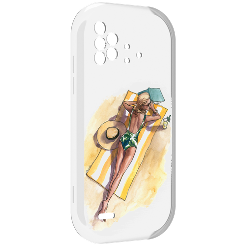 Чехол MyPads девушка на пляже женский для UMIDIGI Bison X10 / X10 Pro задняя-панель-накладка-бампер