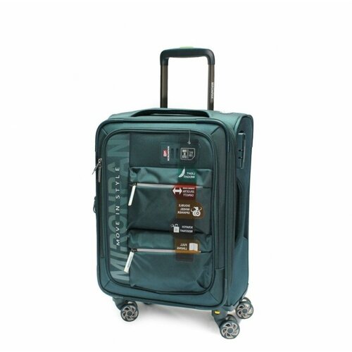 фото Чемодан mironpan, полиэстер, 45 л, размер s, зеленый