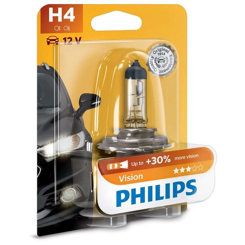 фото Лампа автомобильная галогенная Philips Vision 12342PRB1 H4 60/55W 1 шт.