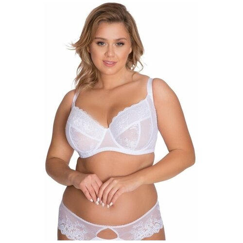 Кружевной бюстгальтер на косточках с боковыми поддержками Akcent белый 105C 3619₽