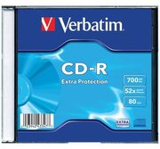 Диск CD-R VERBATIM, 700 Mb, 52х, Slim Case (1 штука)