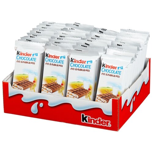 фото Шоколад kinder chocolate молочный со злаками, 23.5 г (40 шт.)