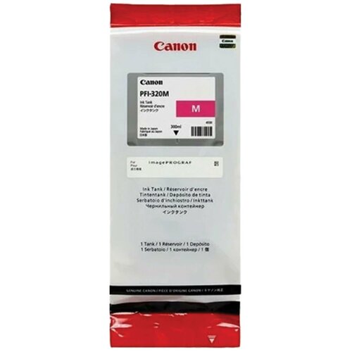 Картридж струйный CANON (PFI-320M) для imagePROGRAF TM-200/205/300/305, пурпурный, 300 мл, оригинальный, 2892C001, 1 шт.