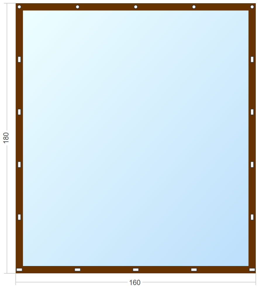 Мягкое окно Софтокна 160х180 см съемное, Скоба-ремешок, Прозрачная пленка 0,7мм, Коричневая окантовка, Комплект для установки - фотография № 3