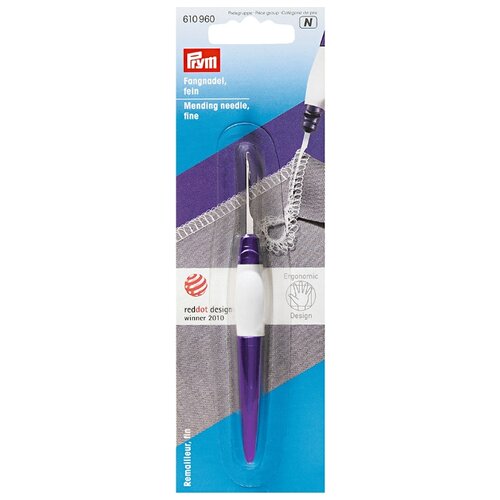 Крючок Prym Ergonomics игла для поднятия петель 610960, длина 11.8 см, белый/фиолетовый