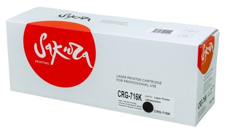 Картридж CRG716K/CB540A для HP, Canon, лазерный, цвет черный, 2300 страниц, Sakura