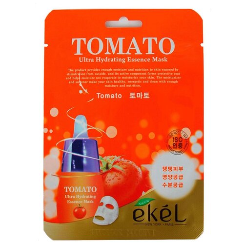 Тканевая маска для лица с экстрактом томата Tomato Ultra Hydrating Essence Mask Ekel 25г тканевая маска для лица с экстрактом томата tomato ultra hydrating essence mask 25г