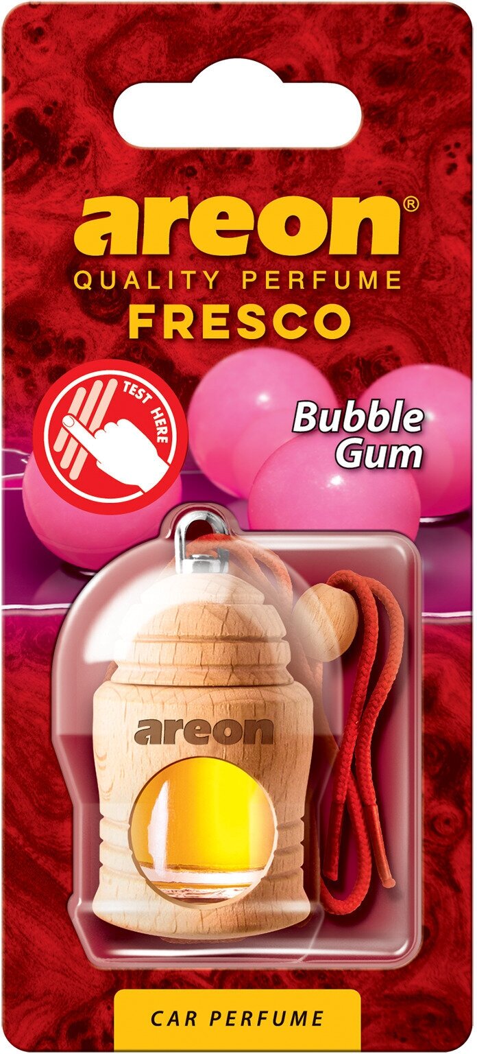 Дезодорант - освежитель воздуха AREON FRESCO Bubble Gum(Жевачка). Подвесная конструкция из натурального дерева с ароматной ёмкостью