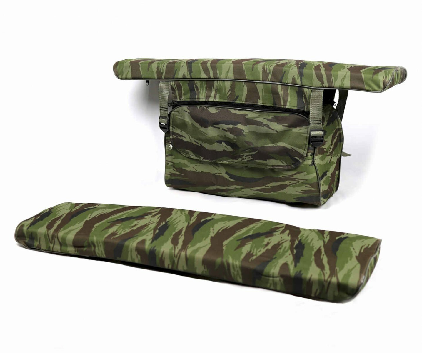Комплект из двух мягких накладок для сидений лодки с сумкой, GAOKSA, 75*20*4см, Оксфорд (зеленый)
