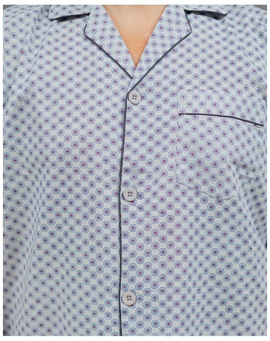Пижама мужская с шортами и рубашкой на пуговицах хлопок_размер48 - фотография № 12