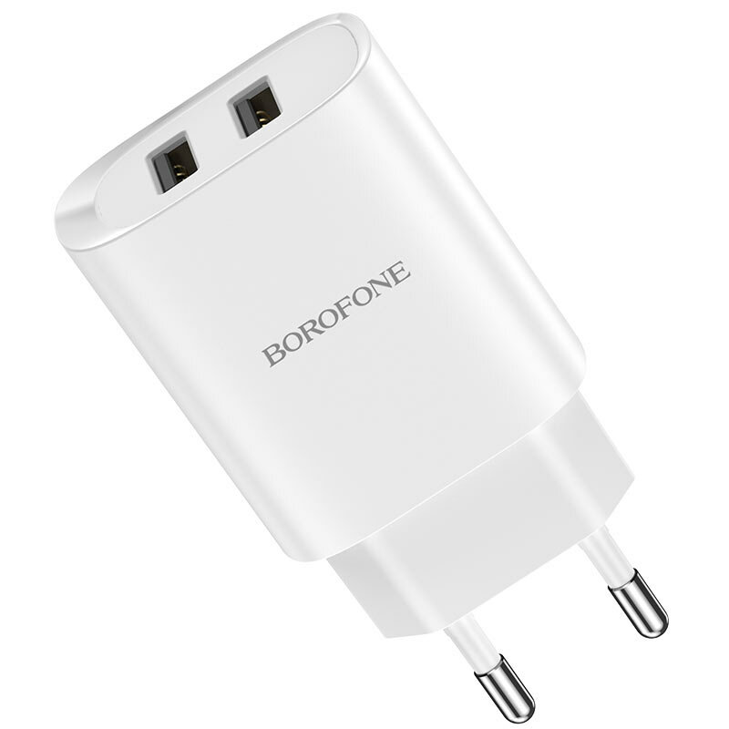 Зарядное устройство BOROFONE BN2 super fast 2*USB, 2.1A, белый