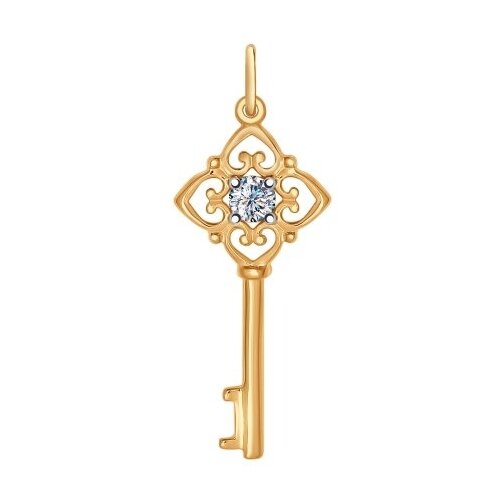 фото Sokolov подвеска в виде ключа из золочёного серебра фианитом 93030290