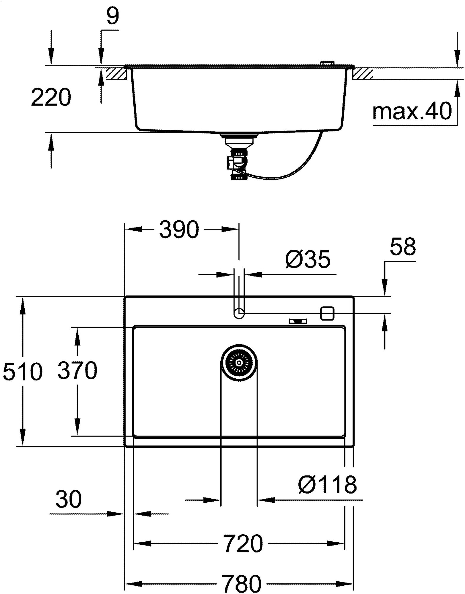 Кухонная мойка Grohe 31652AP0 черный гранит - фотография № 9