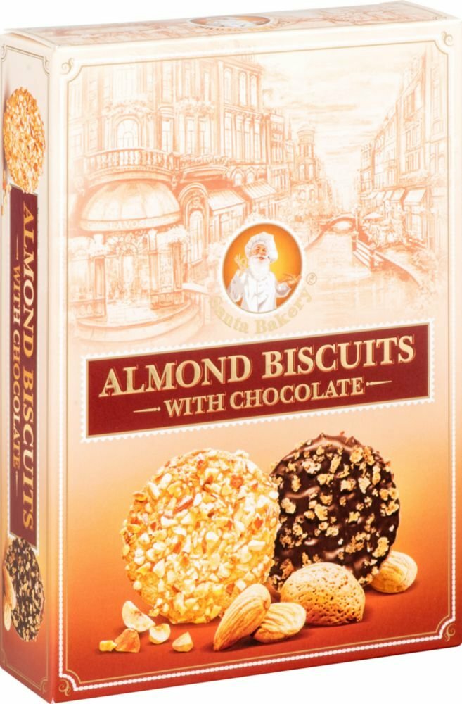 Печенье Santa Bakery "Almond Biscuits" с шоколадом 150г - фотография № 2