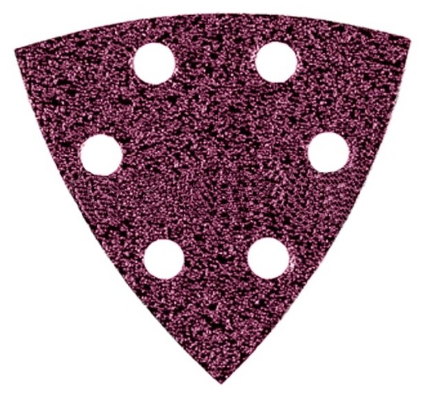 Треугольник шлифовальный ЗУБР ″Мастер″ универсальный на велкро основе, 6 отверстий, Р180, 93х93х93мм, 5шт