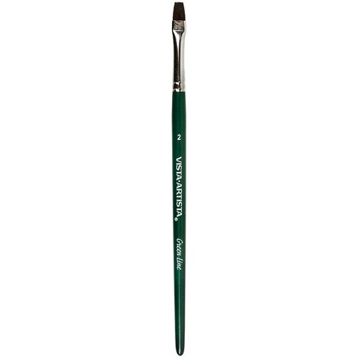 Кисть Green Line VISTA-ARTISTA 90212-02 имитация белки плоская короткая ручка №02