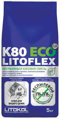 Клей для плитки и камня Litokol Litoflex K80 Eco 5 кг