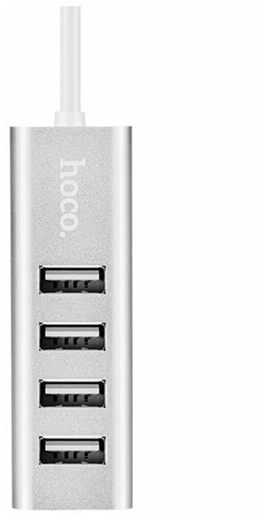 Разветвитель USB 20 Hoco HB1 4 порта 6957531038146 серебристый