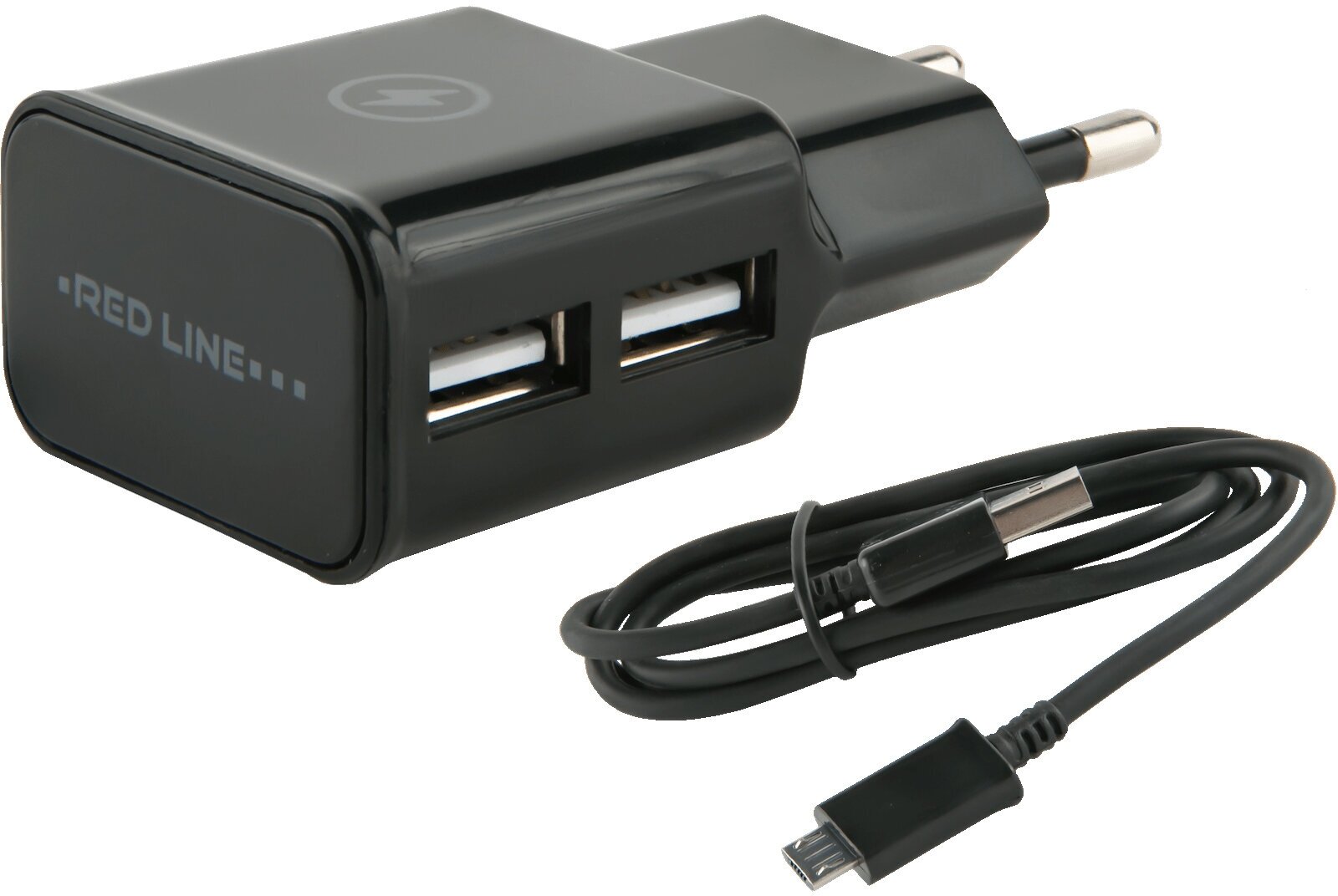 Сетевое зарядное устройство Redline NT-2A 2.1A + кабель microUSB черный (УТ000013638)