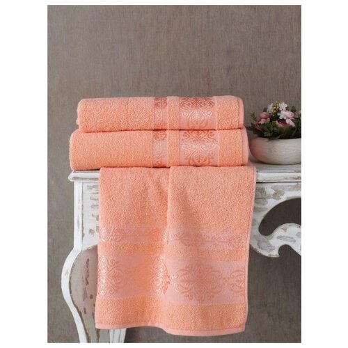фото Полотенце махровое "karna" rebeka ; абрикосовый ; размер: 100 х 150