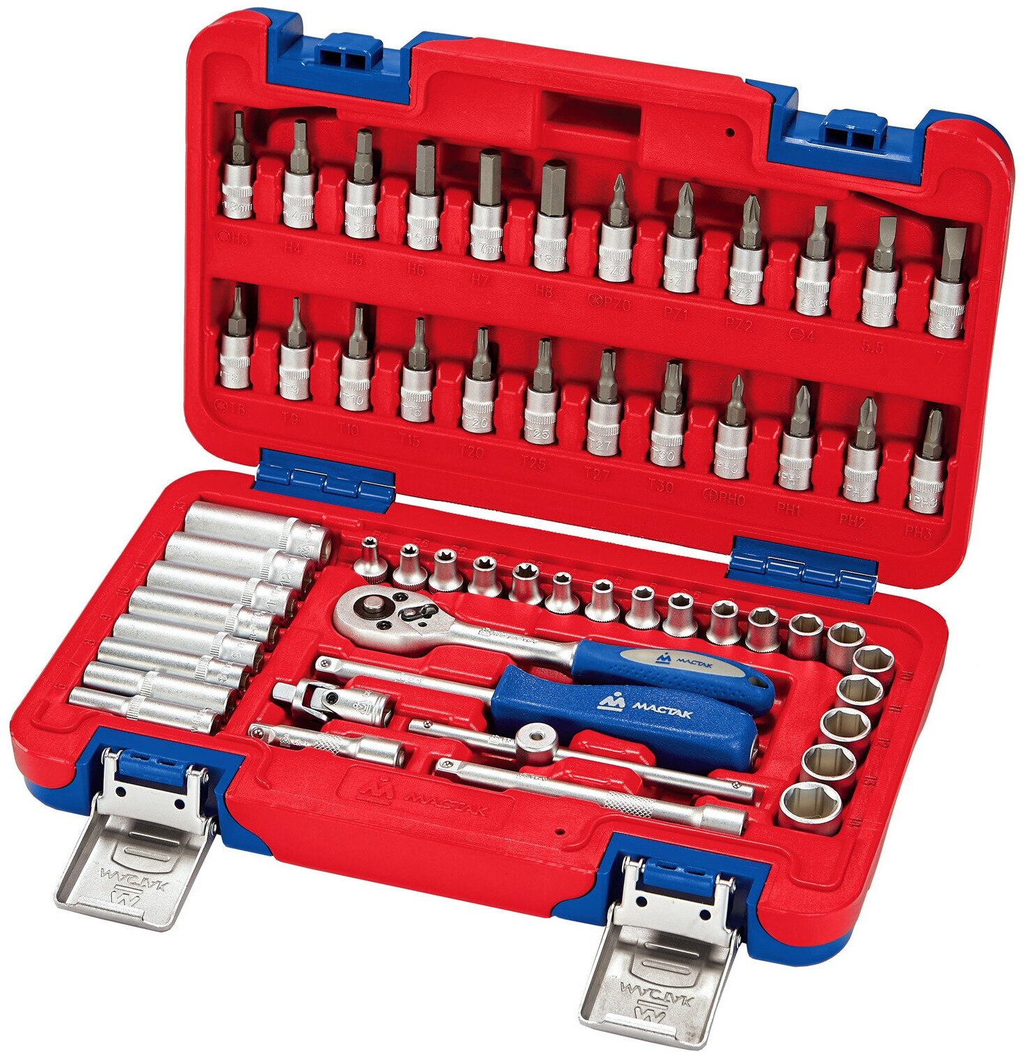 фото Набор инструментов 56 предметов мастак 01-056C