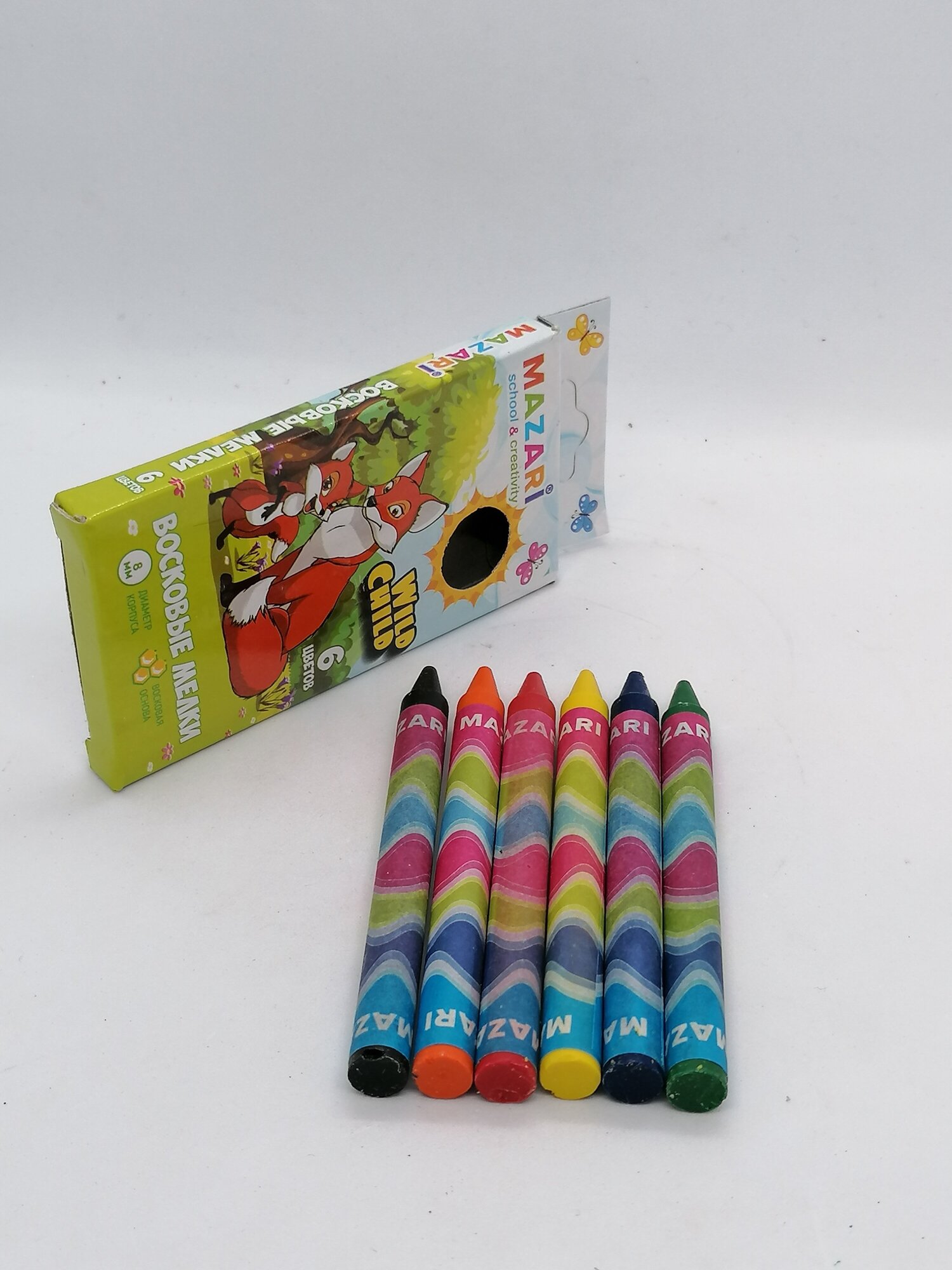 Восковые мелки, набор из 6-ти шт — фото 1