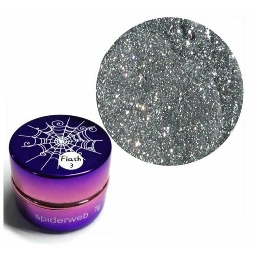 Gellaktik Гель-краска паутинка светоотражающая FLASH №03 серебряная 7 гр