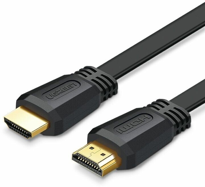 Кабель плоский UGREEN ED015 (70159) HDMI Flat Cable. Длина 2 м. Цвет: черный