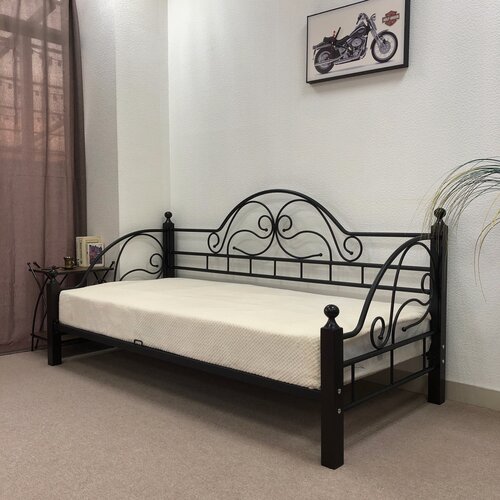 Изображение товара Кровать малазийская односпальная металлическая 90х200 см диван тахта Сильва поллет черная