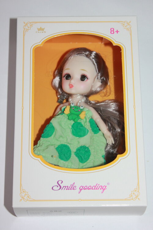 Красивая Кукла для девочек игрушка зеленое Яркое платье яблочки барби 20см