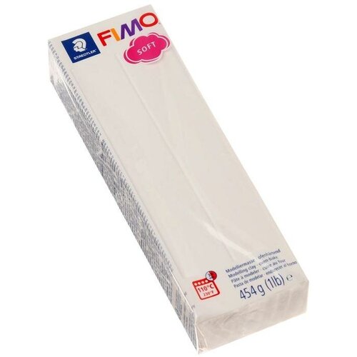 Пластика - полимерная глина, 454 г, Soft, белый полимерная глина запекаемая 454г fimo soft белый 8021 0 4352343