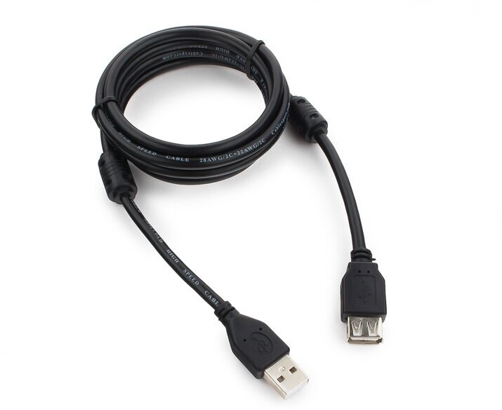 Аксессуар Gembird Cablexpert Pro USB2.0 AM/AF 1.8m Black CCF2-USB2-AMAF-6