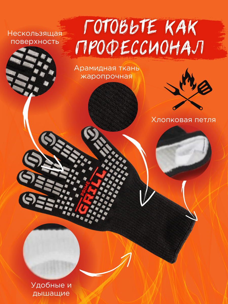 Prime Grill BBQ Gloves от Inkbird Термостойкие перчатки термостойкие прихватки жаропрочные для гриля барбекю мангала и духовки