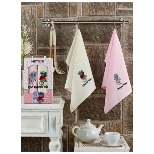 фото Набор вафельных кухонных полотенец; метеор -10559; размеры: 40 х 60 (2 шт) meteor,meteor