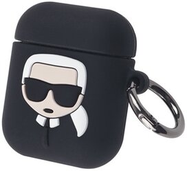 Чехол Lagerfeld для Airpods silicone case with ring black