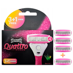 Wilkinson Sword / Schick женские Quattro for Women Сменные кассеты для бритвы, (3+1) 4 шт. - изображение