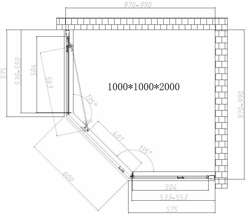 Душевой уголок Vincea Show VSP1-4SH100CLB, 1000х1000 мм (габариты площадки) черный, стекло прозрачное